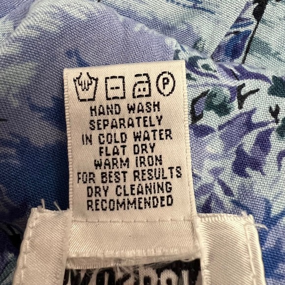 Vintage Hokus Pokus Dress‎ Women Large Blue Rayon Beach Boho 90s Sundress - Picture 11 of 11